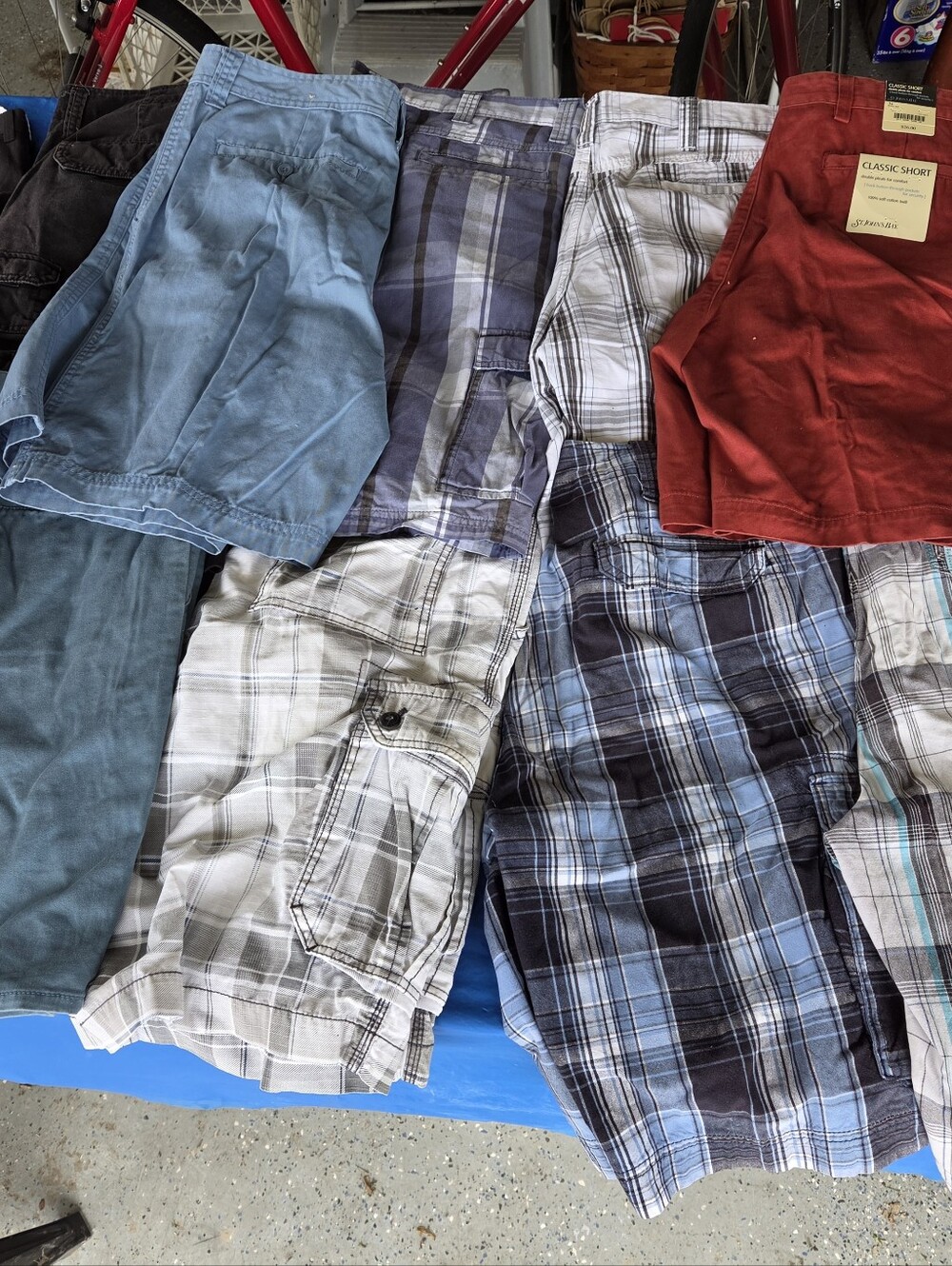 Mixed Men's Casual Shorts Bundle - Blue, Red, Gray Plaids